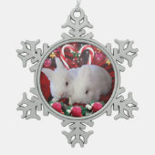 Kerstmis voor Bunnies Tin Sneeuwvlok Ornament (Voorkant)