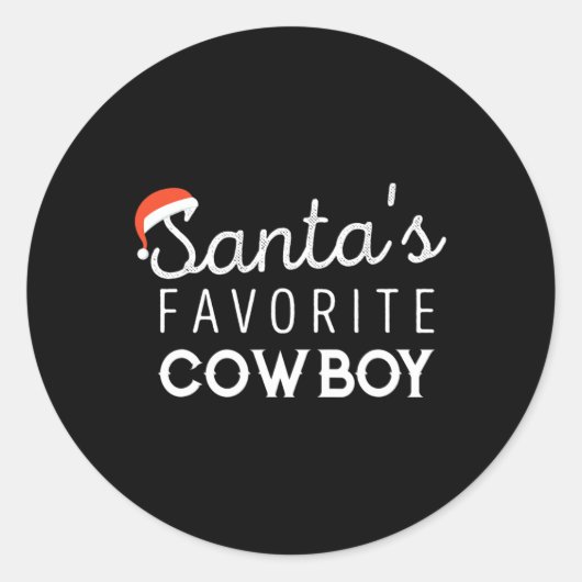 Kerstmis voor cowboys ronde sticker (Voorkant)