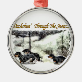 Kerstmis voor Dachshond Metalen Ornament