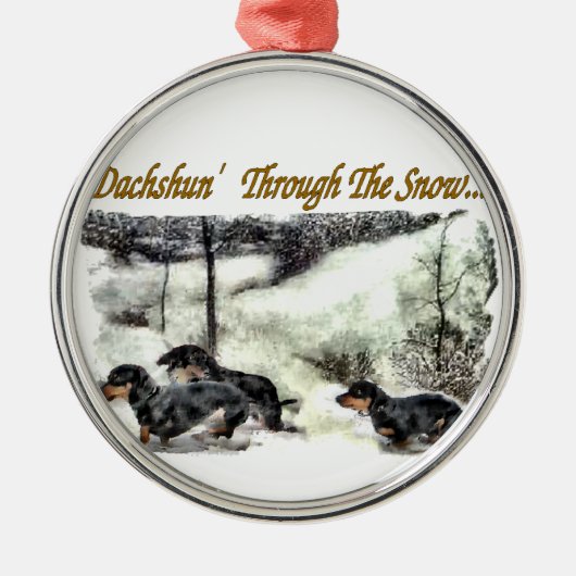 Kerstmis voor Dachshond Metalen Ornament (Voorkant)