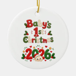 Kerstmis voor de allereerste keer keramisch ornament