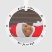 Kerstmis voor de allereerste keer ornament (achterkant)