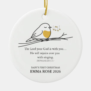 Kerstmis voor de allereerste keer Zephanja 3:17 ke Keramisch Ornament