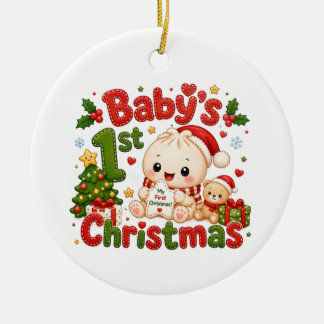 Kerstmis voor de allereersten keramisch ornament