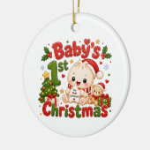 Kerstmis voor de allereersten keramisch ornament (Links)
