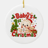 Kerstmis voor de allereersten keramisch ornament (Achterkant)