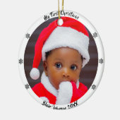 Kerstmis voor de allereersten keramisch ornament (Links)