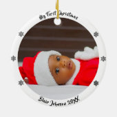Kerstmis voor de allereersten keramisch ornament (Achterkant)