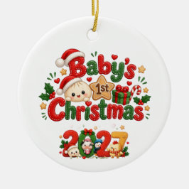 Kerstmis voor de allereersten keramisch ornament