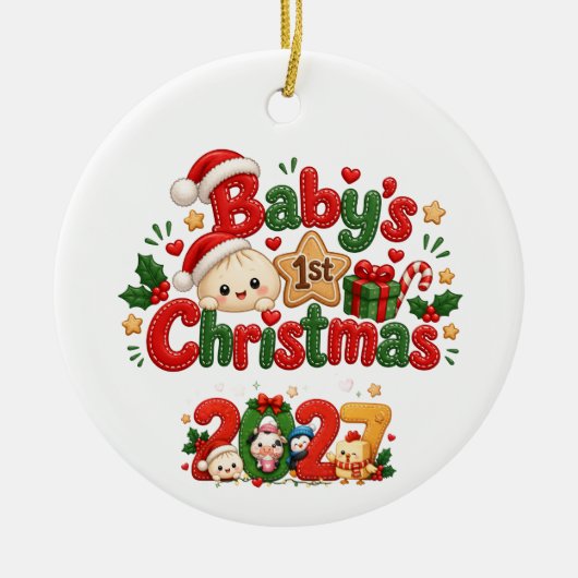 Kerstmis voor de allereersten keramisch ornament (Voorkant)