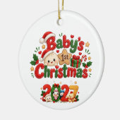 Kerstmis voor de allereersten keramisch ornament (Links)