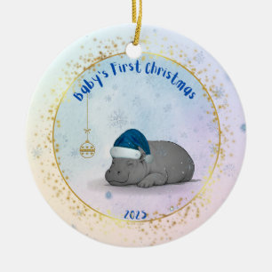 Kerstmis voor de allereersten - Porseleinen nijlpa Keramisch Ornament
