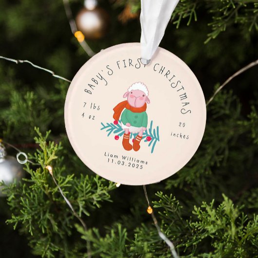 Kerstmis voor de baby Adorable Lam Hanger Ornament