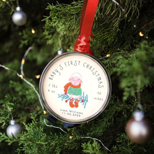 Kerstmis voor de baby Adorable Lam Sieraad Metalen Ornament