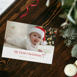 Kerstmis voor de baby, één foto feestdagenkaart