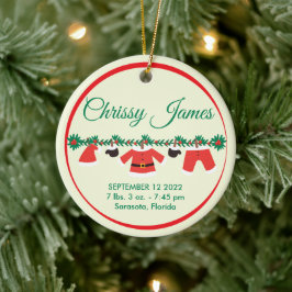 Kerstmis voor de baby keramisch ornament