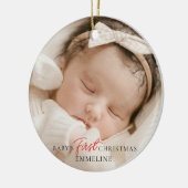 Kerstmis voor de eerste keer Stats Keramisch Ornament (Links)