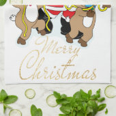 Kerstmis voor de kerstman en de rendieren theedoek (Gevouwen)