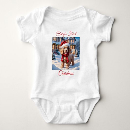 Kerstmis voor de kleine Cocker Spaniel Romper (Voorkant)