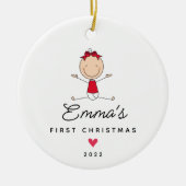 Kerstmis voor de kleine meisjes keramisch ornament (Voorkant)