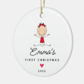 Kerstmis voor de kleine meisjes keramisch ornament (Links)