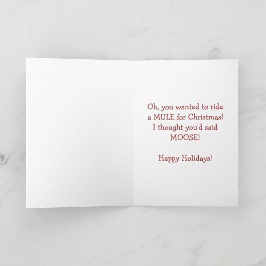 Kerstmis voor de Minnaars van de Muilezel of van Feestdagen Kaart (Binnen)