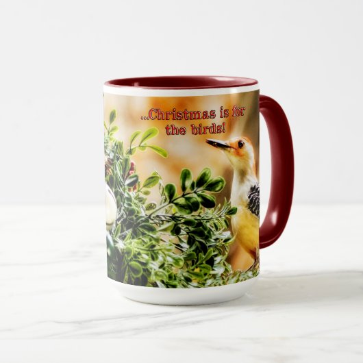 Kerstmis voor de Mok van de vogelkoffie (Voorkant rechts)