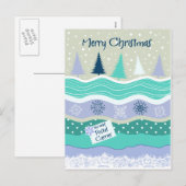 Kerstmis voor de PostSneeuwvlokken Scrapbookg van Feestdagenkaart (Voorkant / Achterkant)