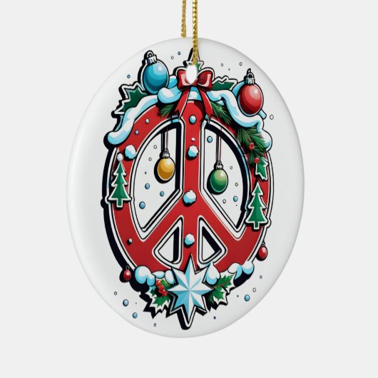 Kerstmis voor de vrede keramisch ornament (Rechts)