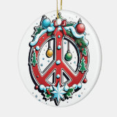 Kerstmis voor de vrede keramisch ornament (Links)