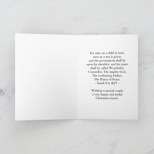 Kerstmis voor een eerwaarde en zijn vrouw kaart (Binnen)