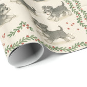 Kerstmis voor een jonge Schnauzer Cadeaupapier (Rol Hoek)