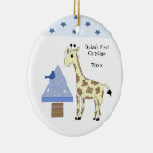 Kerstmis voor Giraffe Baby Keramisch Ornament (Rechts)