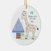Kerstmis voor Giraffe Baby Keramisch Ornament (Rechts)