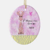 Kerstmis voor Giraffe Baby Keramisch Ornament (Rechts)