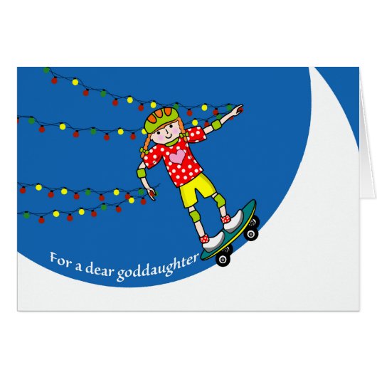 Kerstmis voor Goddochter, Girl Skateboarding (Voorkant Horizontaal)