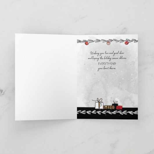 Kerstmis voor godmoeder stijlvolle dame kaart (Binnen)