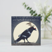 Kerstmis voor Halloween Lover's Reindeer Crow Feestdagenkaart (Staand voorkant)