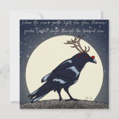 Kerstmis voor Halloween Lover's Reindeer Crow Feestdagenkaart (Voorkant)