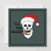 Kerstmis voor Halloween Lover's Santa Skull Feestdagenkaart (Voorkant)