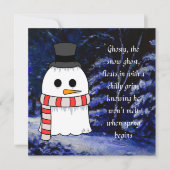 Kerstmis voor Halloween Lover's Snow Ghost Feestdagenkaart (Voorkant)