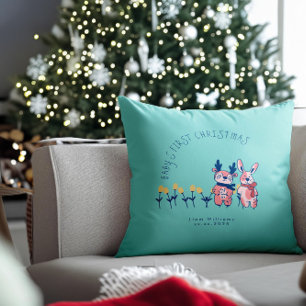 Kerstmis voor het eerst voor de baby met leuke Ren Kussen