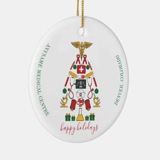 Kerstmis voor het medisch centrum van het bedrijf  keramisch ornament (Rechts)