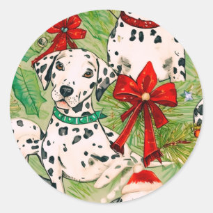 Kerstmis voor huisdieren ronde sticker