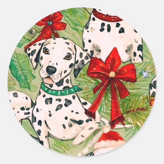 Kerstmis voor huisdieren ronde sticker (Voorkant)