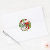 Kerstmis voor huisdieren ronde sticker (Envelop)