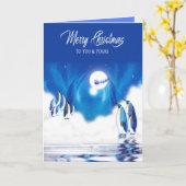 Kerstmis, voor jou en voor jou, pinguïns noordelij kaart (Gele Bloem)