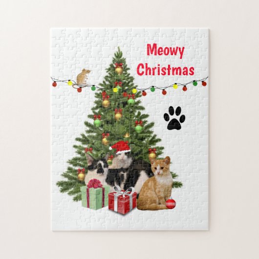 Kerstmis voor katten / Kattenliefhebber Legpuzzel (Verticaal)