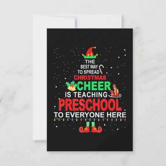 Kerstmis voor kleuterleidster kaart (Voorkant)