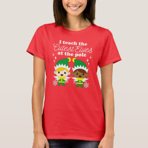 Kerstmis voor leraren Ik leer de schattigste elfen T-shirt